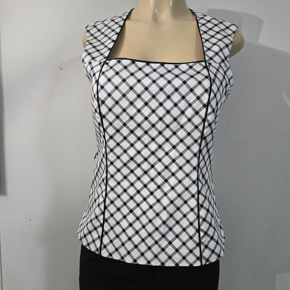 White House Black Market Geometric Sleeveless Top - Picture 9 of 9